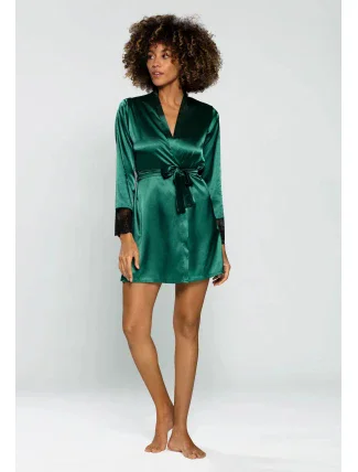 Dámský župan Housecoat Hailey tmavě zelená - DKaren Dámský župan Housecoat Hailey tmavě zelená - DKaren