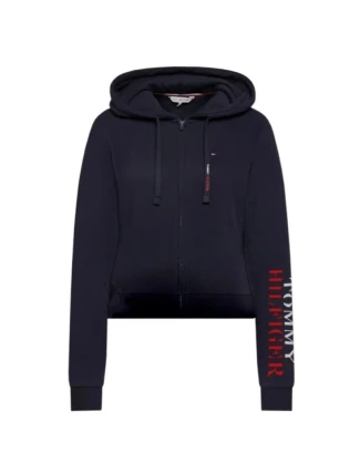 Zkrácená mikina s kapucí W UW0UW03938 tmavě modrá - Tommy Hilfiger