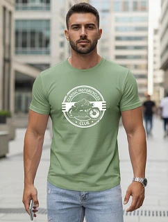 Pánské bavlněné tričko s potiskem motýlů světle zelené FashionStreet NX5088R