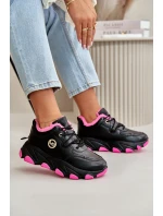 Zateplené Dámské Sportovní Boty Na Šněrování Na Platformě Černé Bialoa