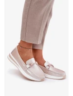 Dámské kožené mokasíny S.Barski – perlově růžové