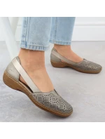 Dámská kožená prolamovaná pohodlná obuv lila Rieker 41351-90