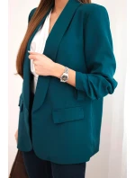 Sako s klopami elegantní tmavě modrozelená