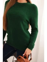 Dámský svetr z baby alpaky s dlouhým rukávem zelený