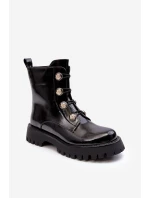 Dámské zateplené boty s ozdobnými knoflíky D&A MR870-51 Černé Dámské zateplené boty s ozdobnými knoflíky D&A MR870-51 Černé