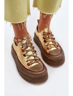 Dámské tenisky na platformě GOE NN2N4055 Zlaté Dámské tenisky na platformě GOE NN2N4055 Zlaté