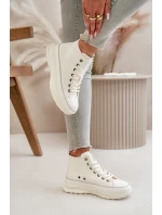 Dámské Tenisky Na Platformě Eko Kůže Big Star OO274064 Bílé