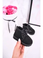 Dívčí šněrovací Sněhové Boty S Kožešinou černé Hunter Dívčí šněrovací Sněhové Boty S Kožešinou černé Hunter