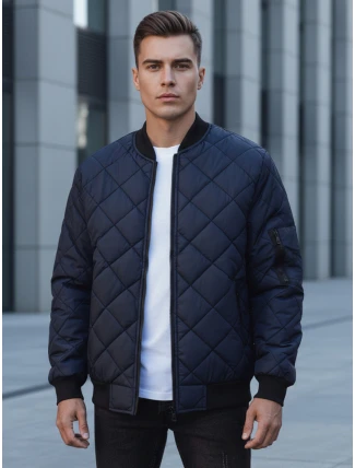 Pánská prošívaná bunda bomber tmavě modrá TX2217