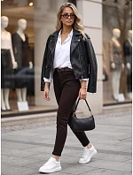 Dámské džíny s páskem, střih mom fit, hnědé, FashionStreet UY3127 Dámské džíny s páskem, střih mom fit, hnědé, FashionStreet UY3127