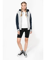 Kariban K 4003 Unisex bunda s kapucí "Teddy" 20.4003 navy/oxford grey/white