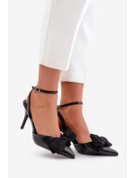 Eko kožené lodičky s mašlí černé Volamia