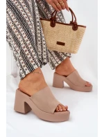 Dámské Sandály Na Podpatku A Platformě Khaki Omeisa