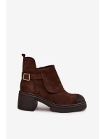 Kozačky z přírodního semiše zateplené Zazoo 1156 čokoládové Kozačky z přírodního semiše zateplené Zazoo 1156 čokoládové