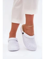 Dámské pěnové pantofle typu clogs Faylina – bílé