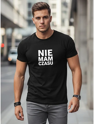 Pánské bavlněné tričko s vtipnými nápisy černé FashionStreet NX0114R Pánské bavlněné tričko s vtipnými nápisy černé FashionStreet NX0114R