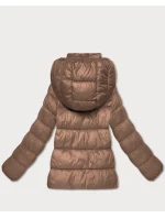 Dámská prošívaná zimní bunda ve velbloudí barvě v délce k bokům (T3-2656#-305) Dámská prošívaná zimní bunda ve velbloudí barvě v délce k bokům (T3-2656#-305)