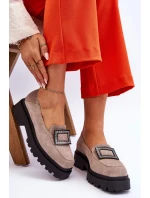 Pohodlné semišové mokasíny béžové Agathe