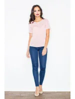 SLEVA Dámská halenka M182 pudr růžová - Figl SLEVA Dámská halenka M182 pudr růžová - Figl