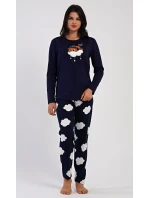 Dámské pyžamo dlouhé Méďa na obláčku Dámské pyžamo dlouhé Méďa na obláčku