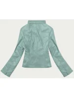 Krátká dámská bunda ramoneska v mátové barvě se stojáčkem J Style (11Z8127) Krátká dámská bunda ramoneska v mátové barvě se stojáčkem J Style (11Z8127)