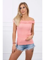 Španělská halenka s volánky meruňková Španělská halenka s volánky meruňková