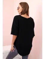 Dámská mušelínová košile s knoflíkem černá