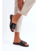 Zazoo 40384 Elegantní Dámské Kožené Černé Žabky Zazoo 40384 Elegantní Dámské Kožené Černé Žabky