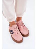 Dámské tenisky na platformě z eko kůže růžové Ediriella