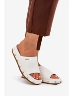 Dámské Pantofle Na Platformě S Hřebíky Big Star RR274216 Bílé