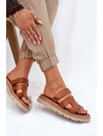 Dámské Pantofle Z Přírodní Kůže Na Platformě Hnědé Zazoo 40440 Dámské Pantofle Z Přírodní Kůže Na Platformě Hnědé Zazoo 40440