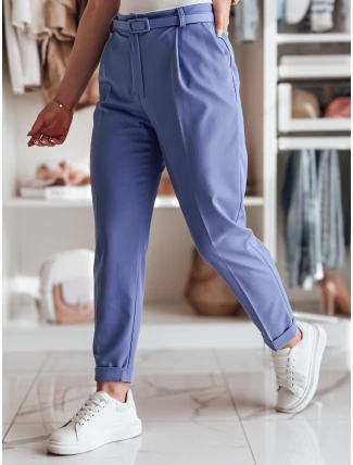 Ležérní dámské plisované kalhoty s páskem PLISSO modrá FashionStreet UY2517