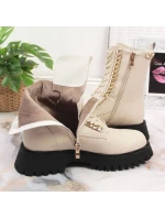 Zateplené kožené boty s řetězem Artiker W HBH40