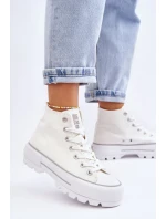 Vysoký Látkové tenisky na platformě Big Star LL274156 Bílá