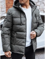Pánská prošívaná zimní bunda s kapucí FashionStreet graphite TX5053