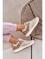 Dámské Sportovní Boty Na Platformě Zvířecí Vzor Béžové Davinara
