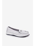 Dámské Kožené Mokasíny S.Barski LR51-673 Bílé Dámské Kožené Mokasíny S.Barski LR51-673 Bílé