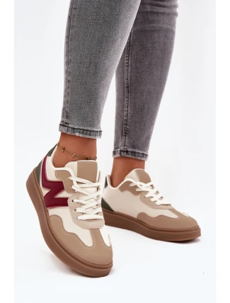 Dámské nízké ekologické kožené tenisky Bežowe Givelle