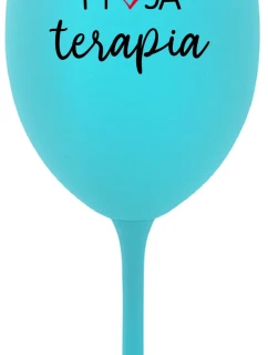MOJA TERAPIA - tyrkysový pohár na víno 350 ml
