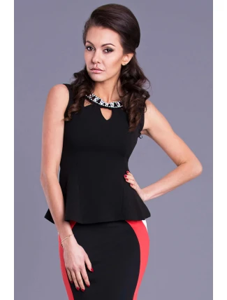 Dámský elegantní top EMAMODA černý - Černá / S - EMAMODA Dámský elegantní top EMAMODA černý - Černá / S - EMAMODA