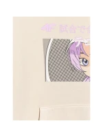 Dívčí nepruhovaná mikina s kapucí 4F 4FJRAW25TSWSF2294-11S