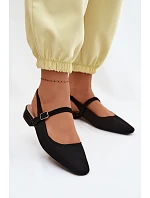 Materiálové Baleríny Dámské S Páskem Černé Selrene