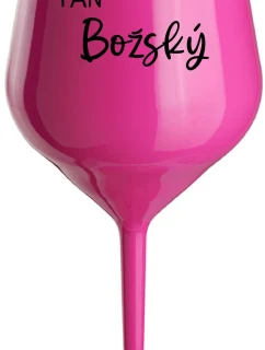 PAN BOŽSKÝ - růžová nerozbitná sklenice na víno 470 ml