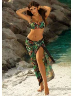 Dámské dvoudílné plavky Tahiti 3 S940TA3-1 černozelené se vzorem - Self