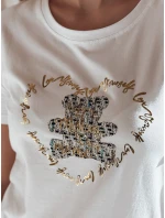 TEDDYCAP dámské tričko s medvídkem bílé FashionStreet RY2745 TEDDYCAP dámské tričko s medvídkem bílé FashionStreet RY2745