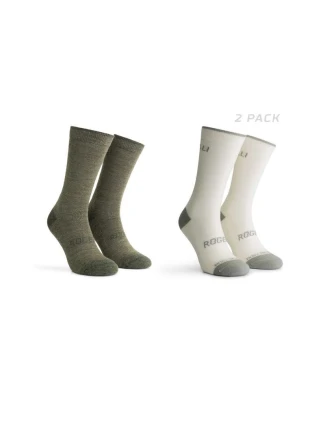Rogelli WOOL ponožky 2-pack army/sand 40-43