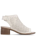 Remonte béžové Remonte dámské kožené sandály Rieker R8777-60 Remonte béžové Remonte dámské kožené sandály Rieker R8777-60