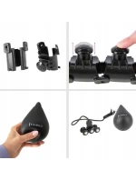 Hula Hop HMS HHW01 se závažím a výstupky černá + pásek BR163 červená v ceně