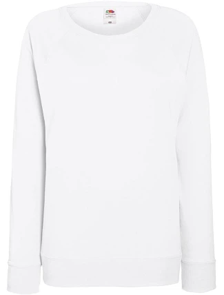 Fruit of the Loom Lady-Fit LW Raglan Sweat Dámská raglánová mikina 16.2146 white Fruit of the Loom Lady-Fit LW Raglan Sweat Dámská raglánová mikina 16.2146 white