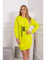 Zateplené šaty s ozdobným páskem pistácie Zateplené šaty s ozdobným páskem pistácie